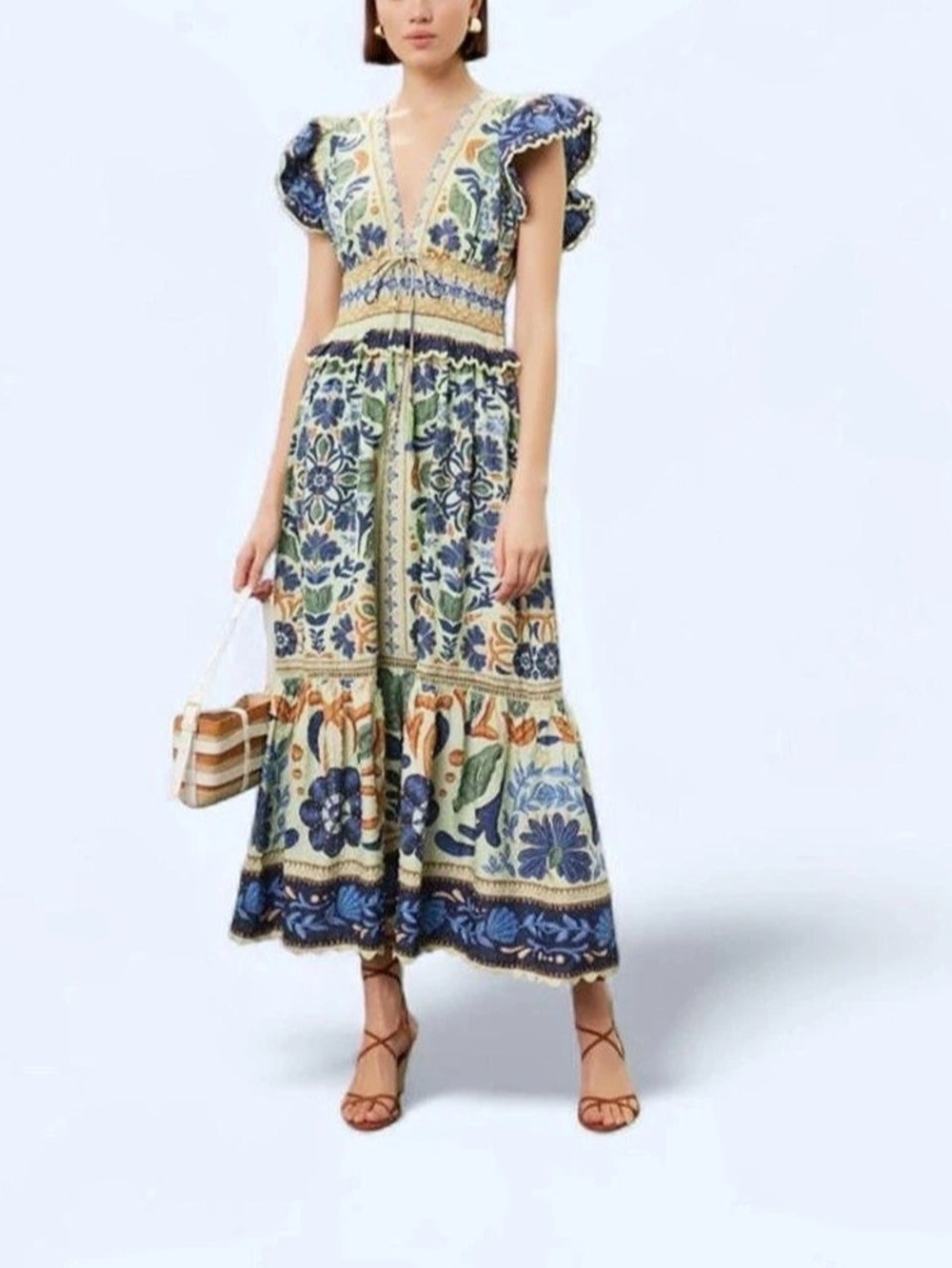 FARM RIO - OCEAN TAPESTRY MAXI DRESS